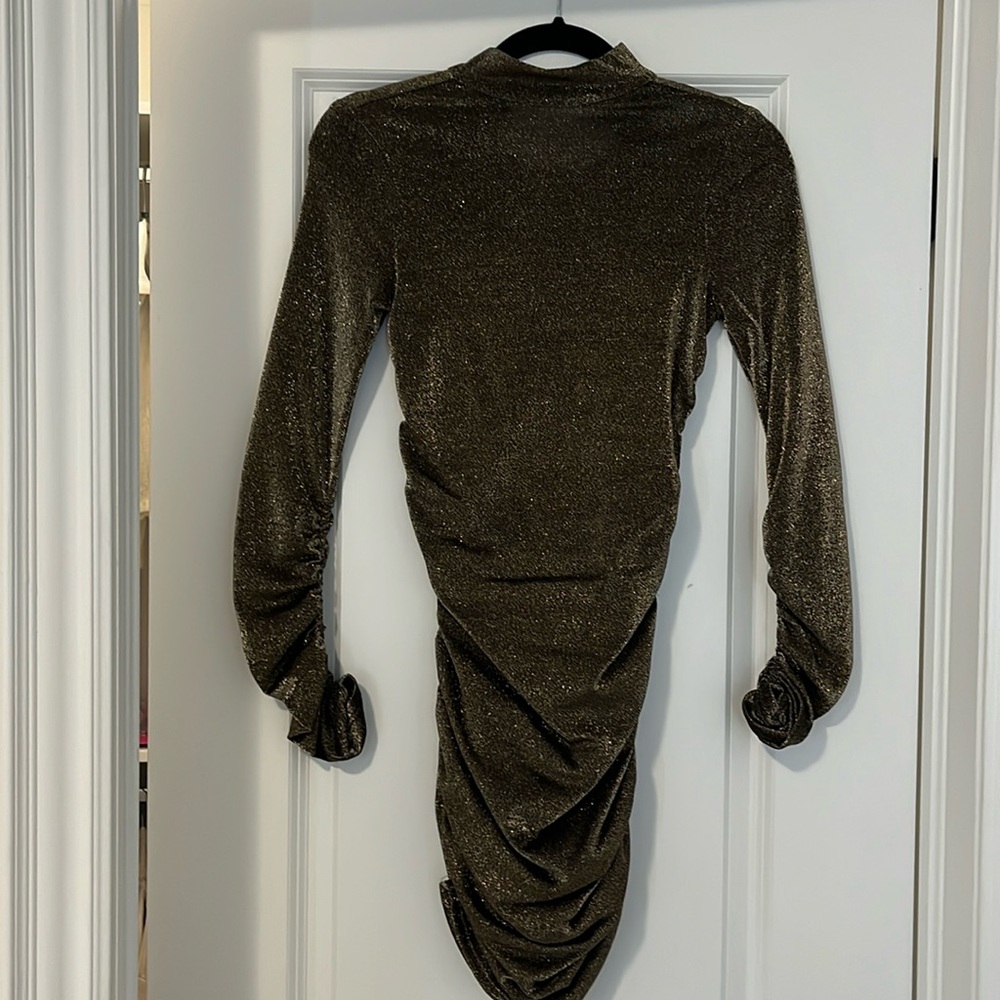 Fitted stretch gold shimmer dress